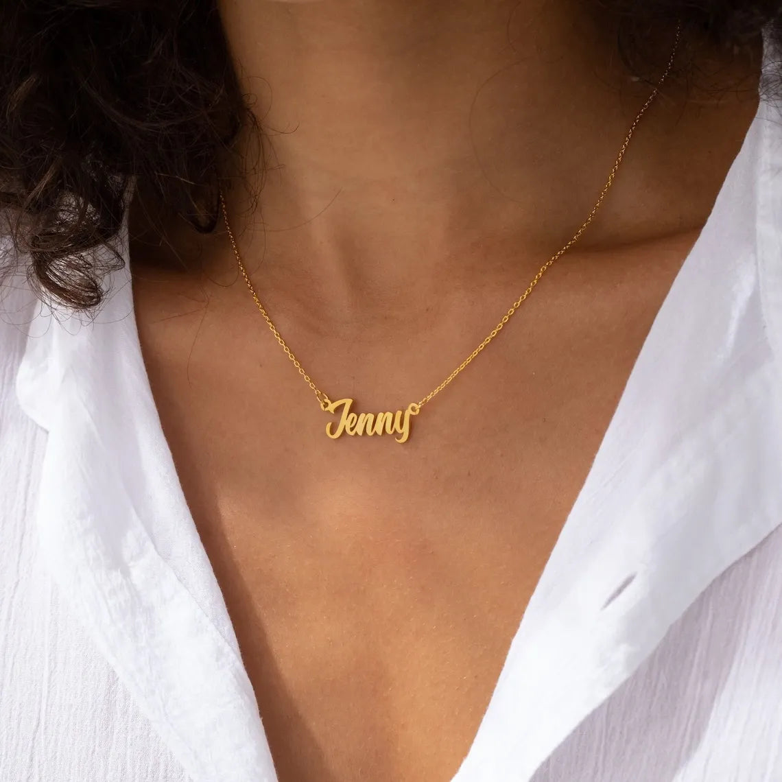 Custom Name Necklace for Women Personalised Cursive Letter Pendant Stainless Steel Jewelry Men Chain Choker Collar Personalizado