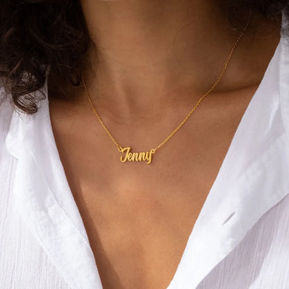 Custom Name Necklace for Women Personalised Cursive Letter Pendant Stainless Steel Jewelry Men Chain Choker Collar Personalizado