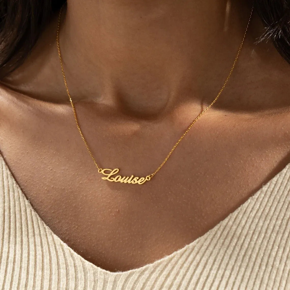 Custom Name Necklace for Women Personalised Cursive Letter Pendant Stainless Steel Jewelry Men Chain Choker Collar Personalizado