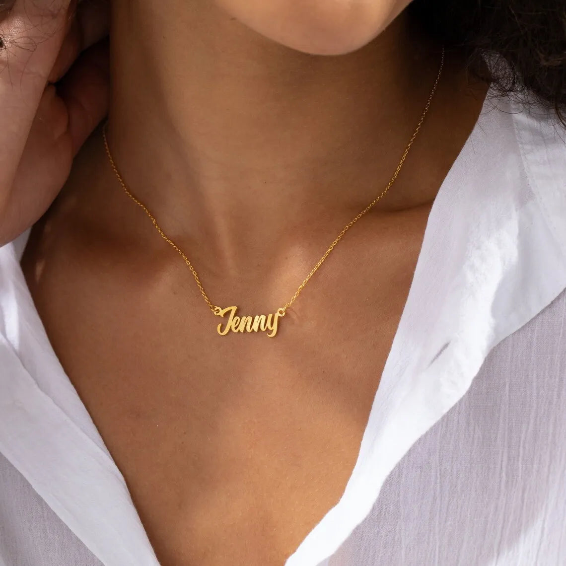 Custom Name Necklace for Women Personalised Cursive Letter Pendant Stainless Steel Jewelry Men Chain Choker Collar Personalizado